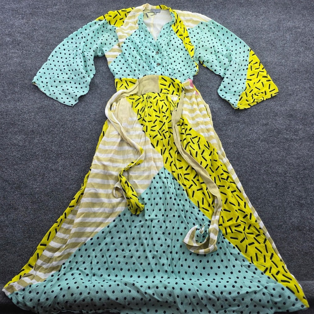 Conditions Apply By Anthropologie Maxi Dress Mixed Print Polka Dot Stripe Boho M